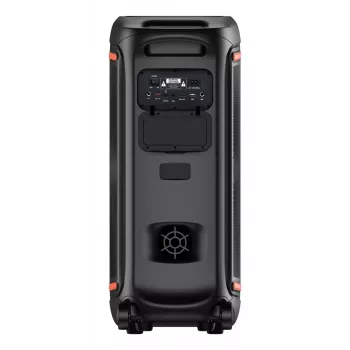 Denver BPS-470 Bluetooth-juhlakaijutin karaokella, 2000W PMPO, 20W RMS, LED-valot, FM-radio, TWS, sis. mikrofonin, musta