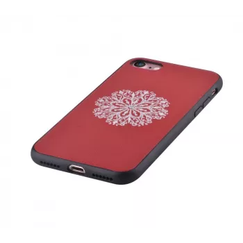 Devia Apple iPhone 7/8 Flower Embroidery -kotelo punainen