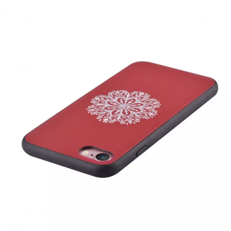 Devia Apple iPhone 7/8 Flower Embroidery -kotelo punainen