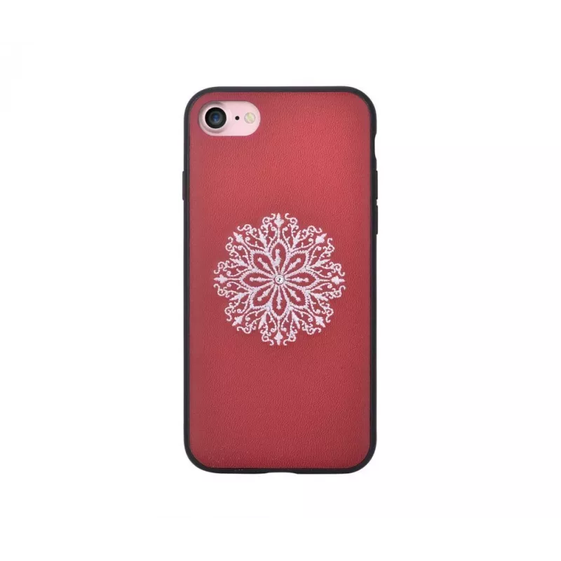 Devia Apple iPhone 7/8 Flower Embroidery -kotelo punainen