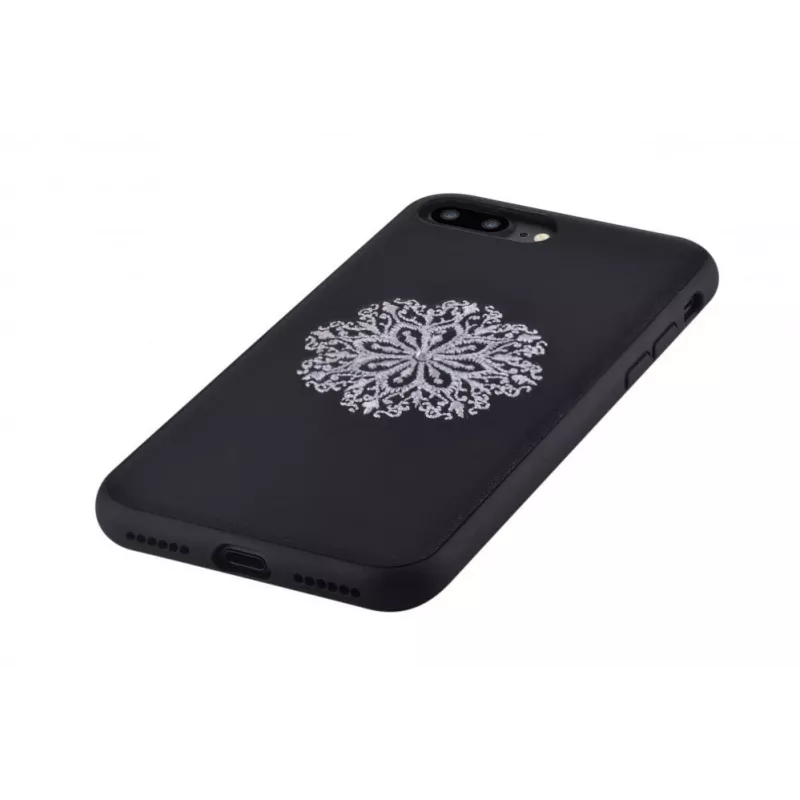 Devia Apple iPhone 7 Plus/8 Plus Flower Embroidery -kotelo musta