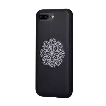 Devia Apple iPhone 7 Plus/8 Plus Flower Embroidery -kotelo musta