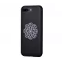 Devia Apple iPhone 7 Plus/8 Plus Flower Embroidery -kotelo musta