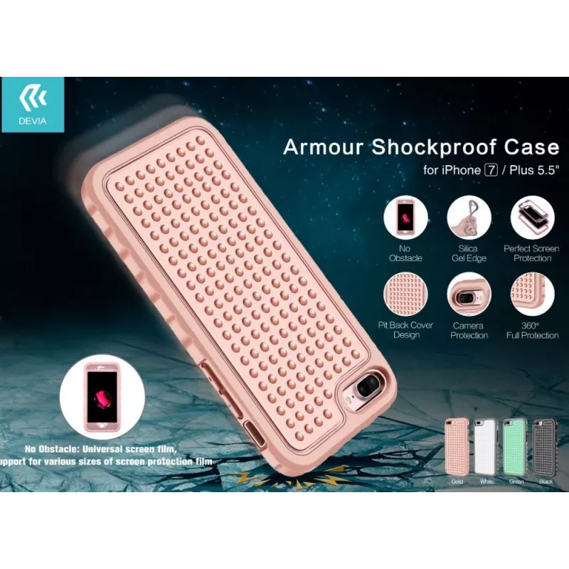 Devia Apple iPhone 7 Plus Armor iskunkestävä kotelo vihreä