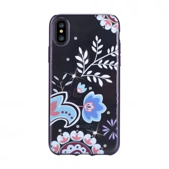 Devia Apple iPhone X Crystal Blossom kuori musta