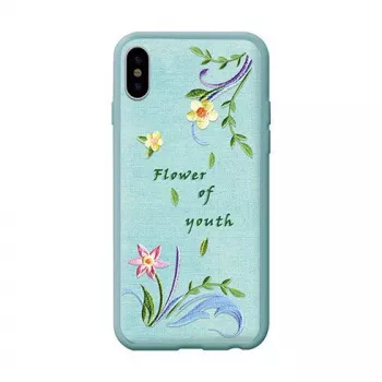 Devia Apple iPhone X kukkakirjailtu kotelo