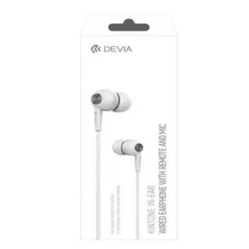 Devia Kintone johdolliset nappikuulokkeet 3,5 mm liittimellä, valkoinen