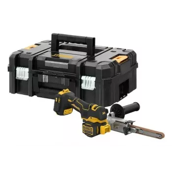 DEWALT DCM200NT-XJ 18V XR akku-nauhasliipuri, 75x457 mm, harjaton moottori, säädettävä nopeus, musta/keltainen
