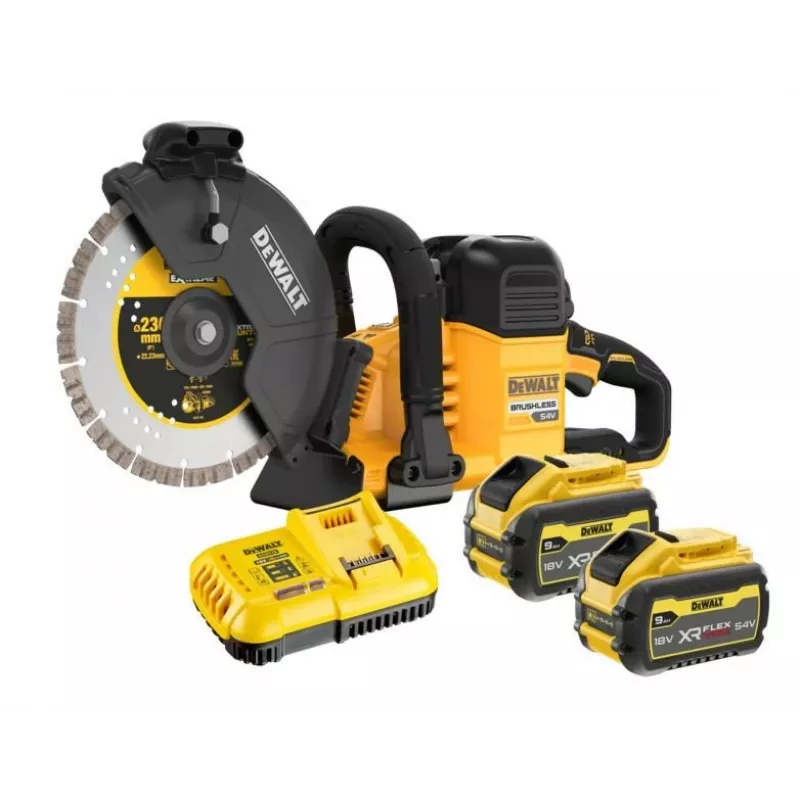 DEWALT DCS691X2-QW 230mm akkupyörösaha 54V XR FLEXVOLT (2x9.0Ah)