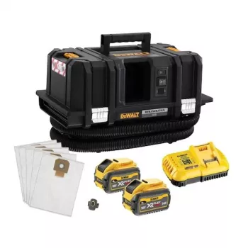 DEWALT DCV586MT2-QW akku-M-luokan pölynimuri 2x 9,0 Ah akulla ja laturilla