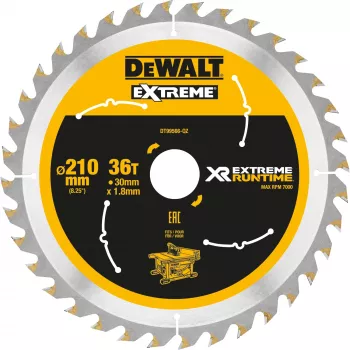 DEWALT Xtreme Runtime 210 mm x 30 mm 36T pyörösahanterä