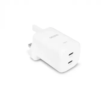 DICOTA 2-porttinen GaN USB-C seinälaturi 100W valkoinen