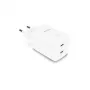 Dicota 2-porttinen GaN-seinälaturi 45W, 2x USB-C PD 3.0, UK, valkoinen (D32183)