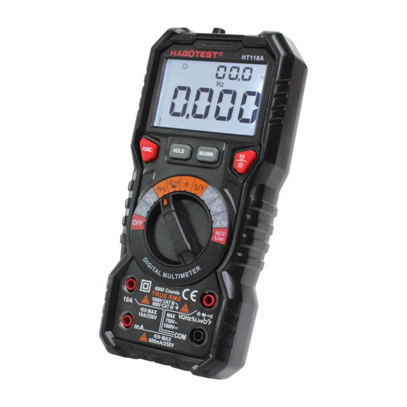 Digitaalinen yleismittari taskulampulla Habotest HT118A, True RMS, NCV