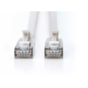 DIGITUS CAT 6A F-FTP ohut patch-kaapeli, 1,5 m, harmaa, 10 kpl:n pakkaus, LSZH, 10 Gbit/s, PoE++