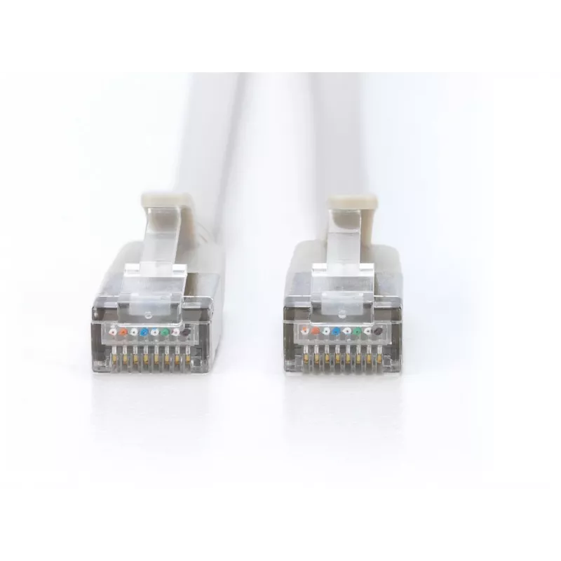 DIGITUS DK-1632-A-015S-10 CAT 6A F/FTP ohut kytkentäkaapeli, 1,5 m, RJ-45, LSZH, kupari, 10 Gbps, 10 kpl:n pakkaus, harmaa