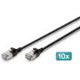 DIGITUS CAT 6A F-FTP Slim-patchkaapeli, 2 m, musta, 10 kpl:n pakkaus