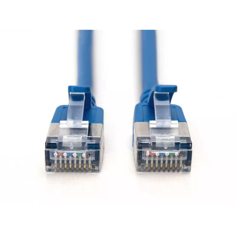 DIGITUS CAT 6A F/FTP Slim-patchkaapeli, 2 m, sininen, 10 kpl:n pakkaus