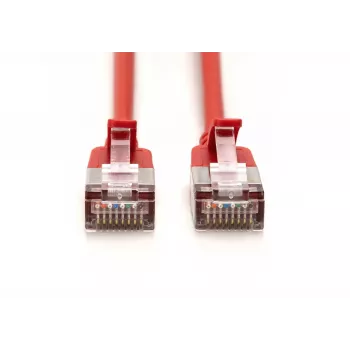 DIGITUS CAT 6A F-FTP Slim-verkkokaapeli, 5 m, punainen, 10 kpl:n pakkaus