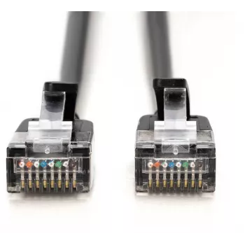 DIGITUS CAT 6A F/FTP Slim verkkokaapeli, 5m, musta, 10 kpl:n pakkaus, LSZH
