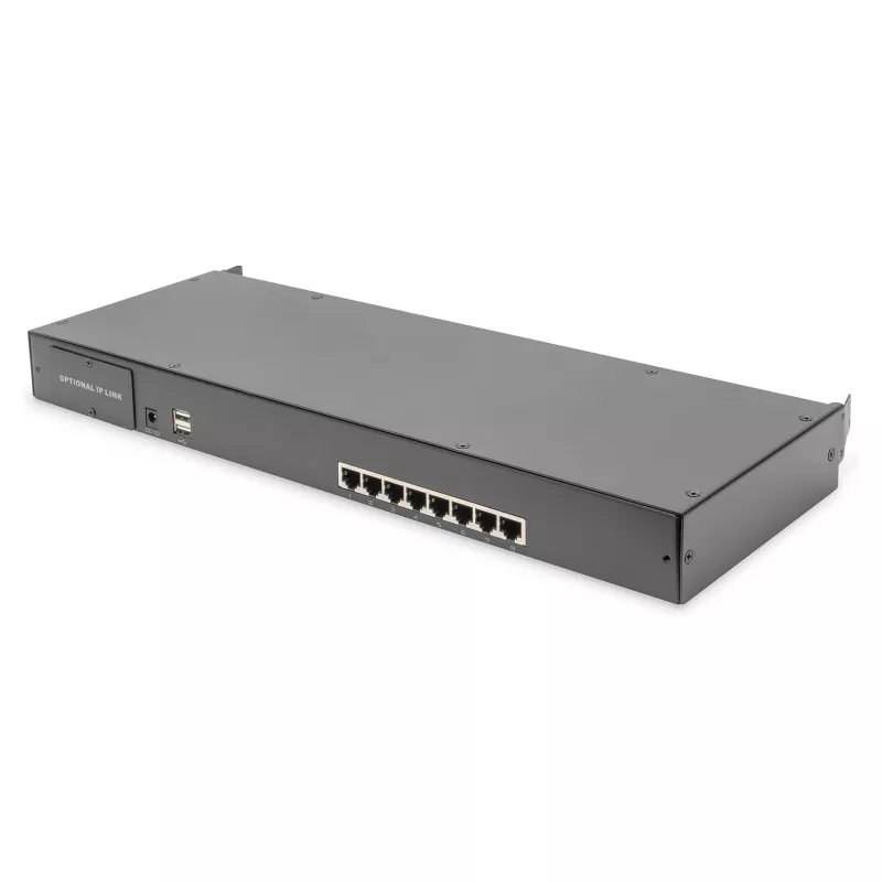 DIGITUS Modular Console 17 inch HD LCD, 8-Port CAT5 KVM, saksalainen näppäimistö