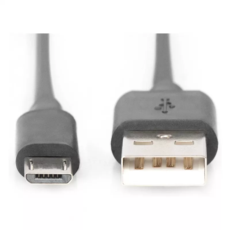 DIGITUS USB 2.0 -kaapeli Type A - Micro B uros/uros 1,8m musta