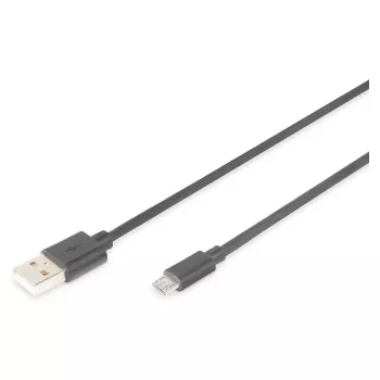 DIGITUS USB 2.0 -kaapeli Type A - Micro B uros/uros 1,8m musta