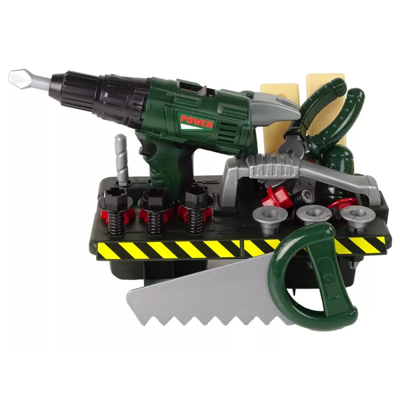 DIY-sarja järjestelijä paristokäyttöinen ruuvimeisseli vihreä 13473 Lean Toys