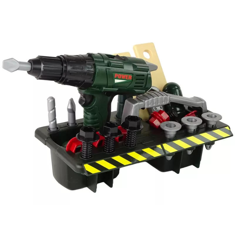 DIY-sarja järjestelijä paristokäyttöinen ruuvimeisseli vihreä 13473 Lean Toys