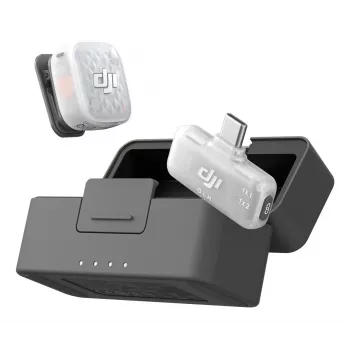 DJI Mic Mini 2S langaton mikrofonijärjestelmä (1 lähetin + 1 mobiilivastaanotin + latauskotelo)