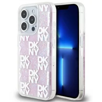 DKNY Apple iPhone 15 Pro 6,1 tuuman hardcase Liquid Glitter Multilogo pinkki