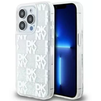 DKNY Apple iPhone 15 Pro Max 6,7 tuuman hardcase Liquid Glitter Multilogo valkoinen
