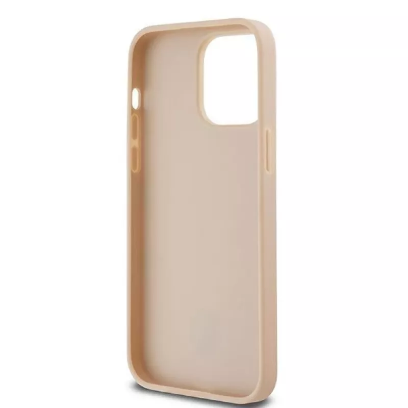 DKNY nahkakotelo ruudullisella Mono-kuviolla ja painetuilla raidoilla iPhone 14 Pro Max - pinkki