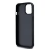 DKNY nahkakotelo ruudullisella monogrammikuviolla ja painetuilla raidoilla iPhone 15/14/13 - musta