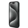 DKNY nahkakotelo ruudullisella monogrammikuviolla ja painetuilla raidoilla iPhone 15/14/13 - musta