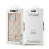 DKNY nahkakotelo ruudullisella Mono-kuviolla ja painetuilla raidoilla iPhone 15 Pro Max - pinkki
