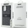 DKNY nahkainen Mono Stripe & metallilogo -kuori Apple iPhone 14 Pro - musta
