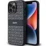 DKNY nahkainen Mono Stripe & metallilogo -kuori Apple iPhone 14 Pro - musta