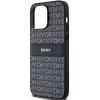 DKNY nahkainen Mono Stripe & metallilogo -kotelo iPhone 14 Pro Max - musta