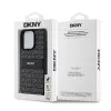 DKNY nahkainen Mono Stripe & metallilogo -kotelo iPhone 15 Pro - musta