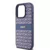 DKNY nahkainen Mono Stripe & metallilogo -kuori iPhone 15 Pro - sininen