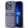 DKNY nahkainen Mono Stripe & metallilogo -kuori iPhone 15 Pro - sininen