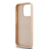 DKNY nahkainen Mono Stripe & metallilogo -kotelo iPhone 15 Pro - pinkki