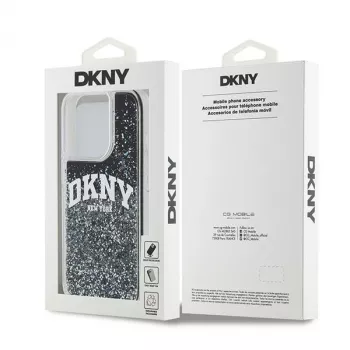 DKNY Liquid Glitter Big Logo iPhone 14 Pro -kotelo - musta