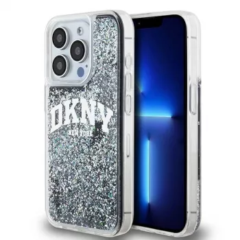 DKNY Liquid Glitter Big Logo iPhone 14 Pro -kotelo - musta