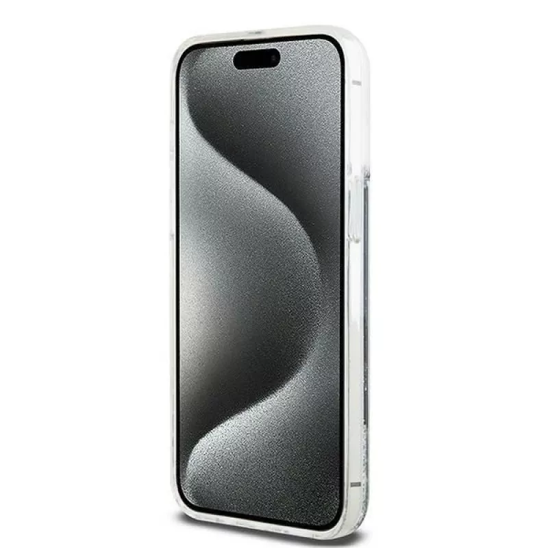 DKNY Liquid Glitter Big Logo iPhone 14 Pro Max -kotelo - musta