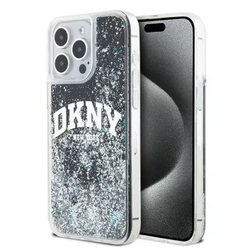 DKNY Liquid Glitter Big Logo iPhone 14 Pro Max -kotelo - musta