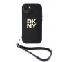 DKNY PU-nahka Stack Logo rannehihnakotelo iPhone 13 - musta