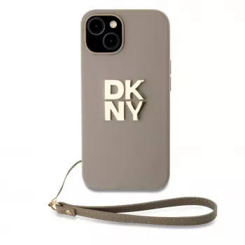 DKNY PU-nahka Stack Logo rannehihnakotelo iPhone 13 Pro Max beige