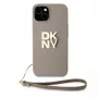 DKNY PU-nahka Stack Logo rannehihnakotelo iPhone 13 Pro Max beige